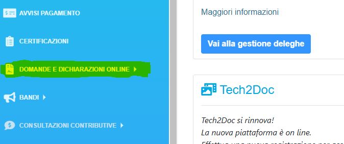 Pagina area personale ENPAM